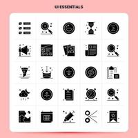 Solid 25 Ui Essentials Icon set Vector Glyph Style Design Black Icons Set Web and Mobile Business ideas design Vector Illustration