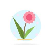 Flora Floral Flower Nature Spring Abstract Circle Background Flat color Icon vector