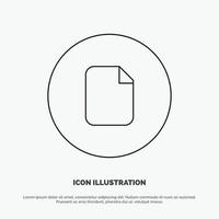 Document File Basic Ui Line Icon Vector