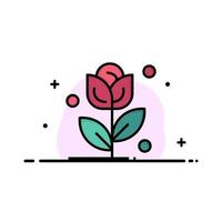 flor rosa amor negocio línea plana icono lleno vector banner plantilla