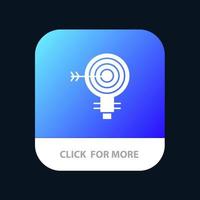 Target Darts Goal Solution Bulb Idea Mobile App Button Android and IOS Glyph Version vector