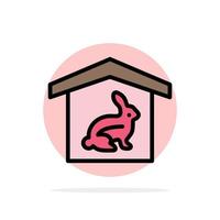 House Rabbit Easter Nature Abstract Circle Background Flat color Icon vector