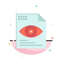 File Text Eye Computing Abstract Flat Color Icon Template vector