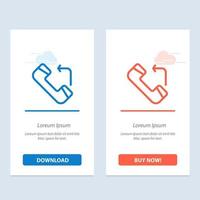 responder llamada entrante azul y rojo descargar y comprar ahora plantilla de tarjeta de widget web vector