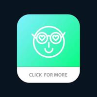 Smiley Emojis Love Cute User Mobile App Button Android and IOS Line Version vector