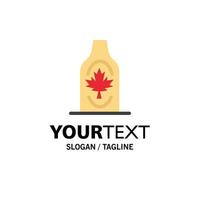 botella otoño canadá hoja arce empresa logotipo plantilla color plano vector