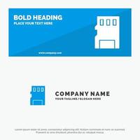 Card Memory Memory Card SD SOlid Icon Website Banner and Business Logo Template vector