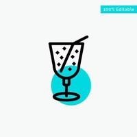 Beach Drink Juice turquoise highlight circle point Vector icon