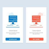Computer Online Marketing  Blue and Red Download and Buy Now web Widget Card Template vector