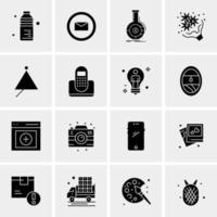 16 iconos de negocios universales vector ilustración de icono creativo para usar en proyectos relacionados con la web y dispositivos móviles