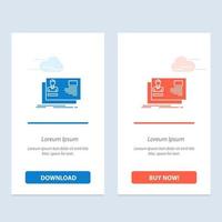 Id User Identity Card Invitation  Blue and Red Download and Buy Now web Widget Card Template vector