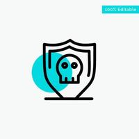 Shield Security Secure Plain turquoise highlight circle point Vector icon