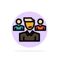 Team User Manager Squad Abstract Circle Background Flat color Icon vector