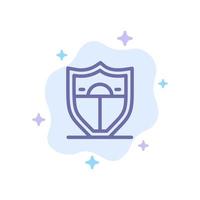 Shield Security Motivation Blue Icon on Abstract Cloud Background vector