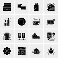 16 iconos de negocios universales vector ilustración de icono creativo para usar en proyectos relacionados con la web y dispositivos móviles