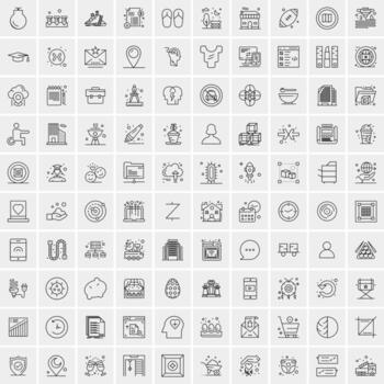 100 iconos de negocios para web y material impreso vector