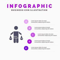 Patent Conclusion Court Judgment Law Solid Icon Infographics 5 Steps Presentation Background vector