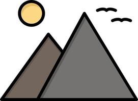 egipto giza hito pirámide sol color plano icono vector icono banner plantilla