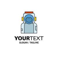astronaut space spaceman helmet suit Flat Color Icon Vector