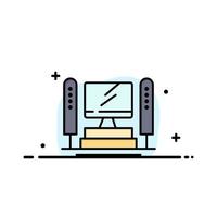 Computer Computing Server Cpu Business Logo Template Flat Color vector