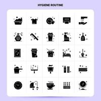 Solid 25 Hygiene Routine Icon set Vector Glyph Style Design Black Icons Set Web and Mobile Business ideas design Vector Illustration