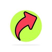 Arrow Up Direction Right Abstract Circle Background Flat color Icon vector