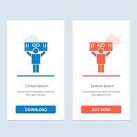 Fan Sport Support Supporter  Blue and Red Download and Buy Now web Widget Card Template vector