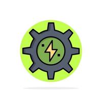 Gear Energy Solar Power Abstract Circle Background Flat color Icon vector