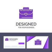 Creative Business Card and Logo template Bag Briefcase Love Vector Illustration