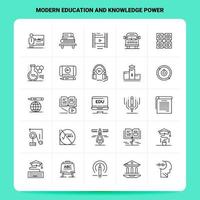 esquema 25 educación moderna y conocimiento conjunto de iconos de poder diseño de estilo de línea vectorial conjunto de iconos negros paquete de pictogramas lineales web y diseño de ideas de negocios móviles ilustración vectorial vector