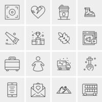 16 iconos de negocios universales vector ilustración de icono creativo para usar en proyectos relacionados con la web y dispositivos móviles