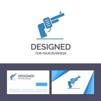 Creative Business Card and Logo template Gun Hand Weapon American Vector Illustration