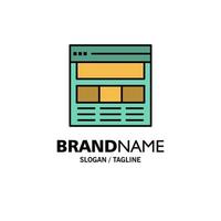 Website Page Interface Web Online Business Logo Template Flat Color vector