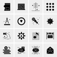 16 iconos de negocios universales vector ilustración de icono creativo para usar en proyectos relacionados con la web y dispositivos móviles