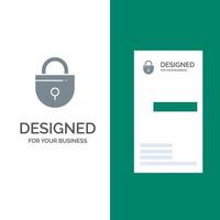 Internet Lock Locked Security Grey Logo Design and Business Card Template vector