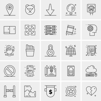 25 iconos de negocios universales vector ilustración de icono creativo para usar en proyectos relacionados con la web y dispositivos móviles