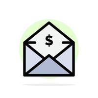Dollar Mail Money MoneyOrder Abstract Circle Background Flat color Icon vector