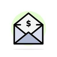 Dollar Mail Money MoneyOrder Abstract Circle Background Flat color Icon vector