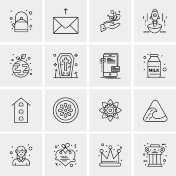 16 iconos de negocios universales vector ilustración de icono creativo para usar en proyectos relacionados con la web y dispositivos móviles