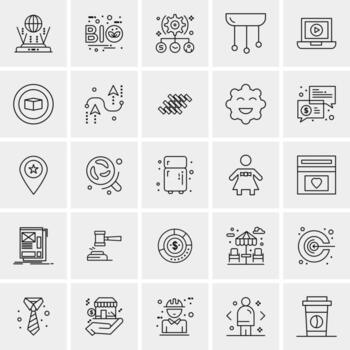 25 iconos de negocios universales vector ilustración de icono creativo para usar en proyectos relacionados con la web y dispositivos móviles