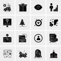 16 iconos de negocios universales vector ilustración de icono creativo para usar en proyectos relacionados con la web y dispositivos móviles