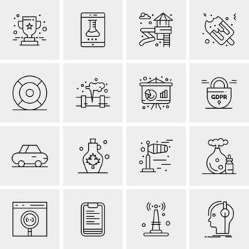 16 iconos de negocios universales vector ilustración de icono creativo para usar en proyectos relacionados con la web y dispositivos móviles