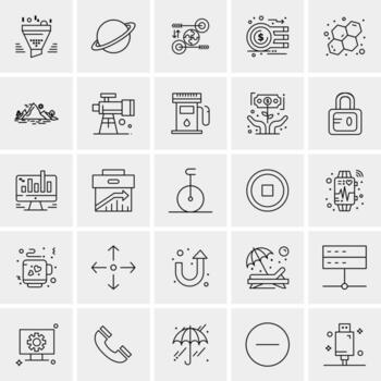 25 iconos de negocios universales vector ilustración de icono creativo para usar en proyectos relacionados con la web y dispositivos móviles