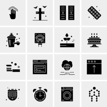 16 iconos de negocios universales vector ilustración de icono creativo para usar en proyectos relacionados con la web y dispositivos móviles