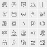 25 iconos de negocios universales vector ilustración de icono creativo para usar en proyectos relacionados con la web y dispositivos móviles