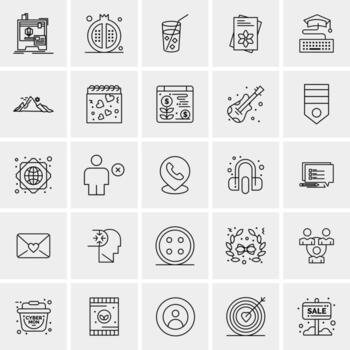 25 iconos de negocios universales vector ilustración de icono creativo para usar en proyectos relacionados con la web y dispositivos móviles