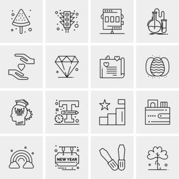 16 iconos de negocios universales vector ilustración de icono creativo para usar en proyectos relacionados con la web y dispositivos móviles