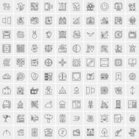 100 iconos de negocios para web y material impreso vector