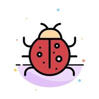 Cute Insect Ladybug Nature Spring Abstract Flat Color Icon Template vector