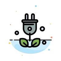 Plug Tree Green Science Abstract Flat Color Icon Template vector